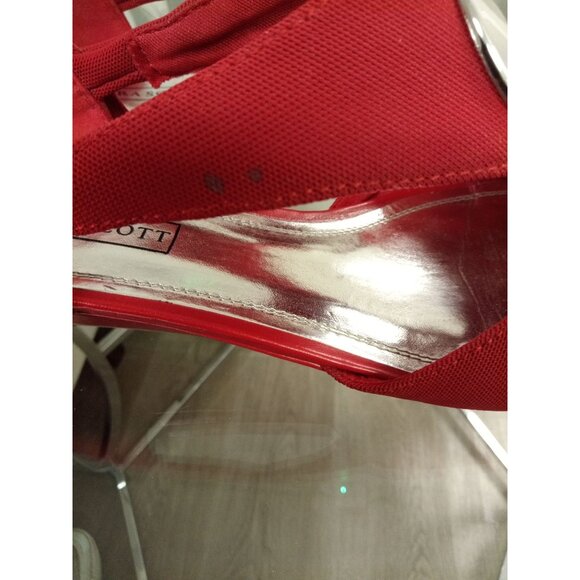 Laura Scott June Strappy Wedge Red Slip On Sandals Size 10 - Picture 10 of 10